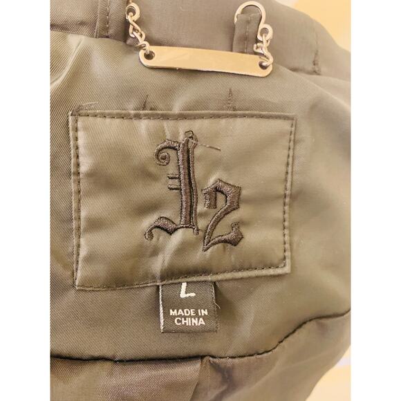 J2 by Jou Jou Winter Puff Jacket Black Faux Fur Hoody Lined Size Large - Picture 8 of 10